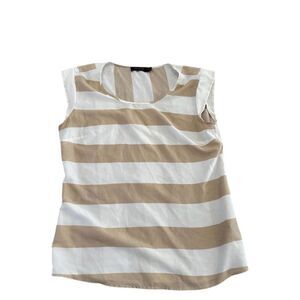 The Limited Women's Striped‎ Sleeveless Tank Top Beige Size M Casual